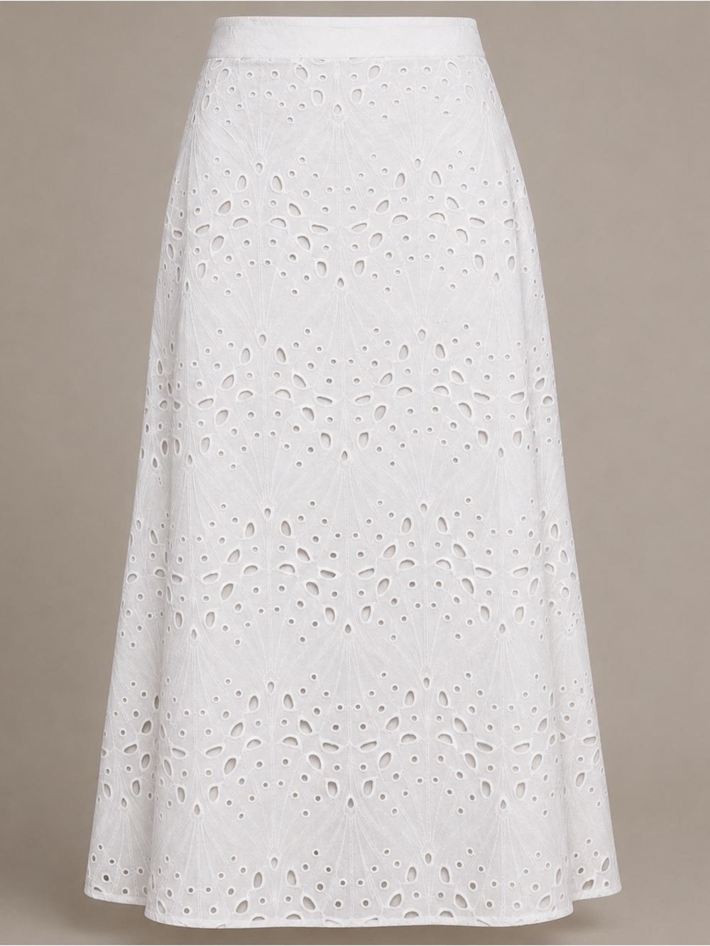 NEW Petal & Pup Camellia White Cotton Eyelet Maxi Skirt Size S